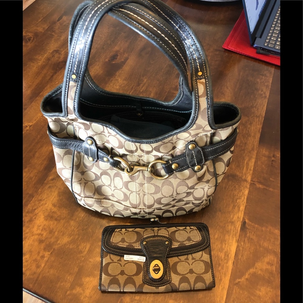 Coach purse and checkbook wallet